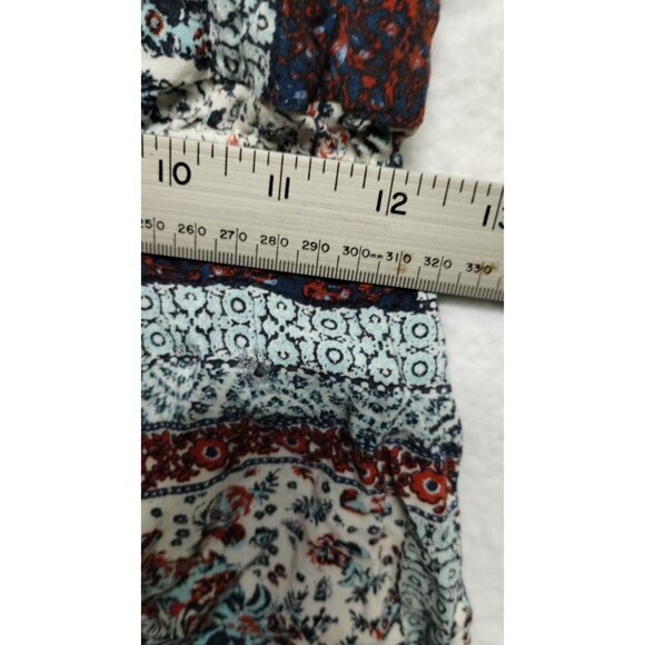 Mossimo Supply Co. Women's Patchwork Print Romper Button Front & Elastic Waist M - Picture 7 of 9